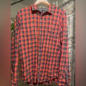 Vans Red and Black Plaid Button-Up Shirt